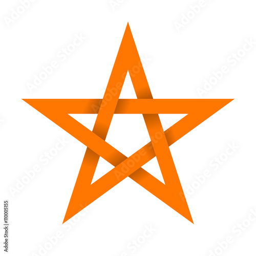 Orange star with shadow on intersections