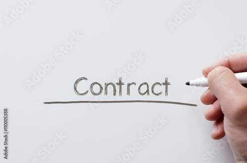 Contract written on whiteboard