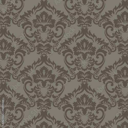 Vector Baroque floral damask pattern background. Luxury classic floral damask ornament, royal Victorian vintage texture for wallpapers, textile, fabric