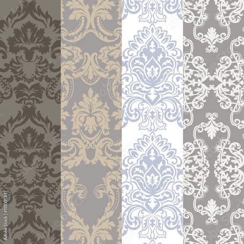 Vector Baroque floral damask pattern background. Luxury classic floral damask ornament, royal Victorian vintage texture for wallpapers, textile, fabric