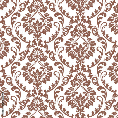 Vector damask pattern ornament. Elegant luxury texture for textile, fabrics or wallpapers backgrounds