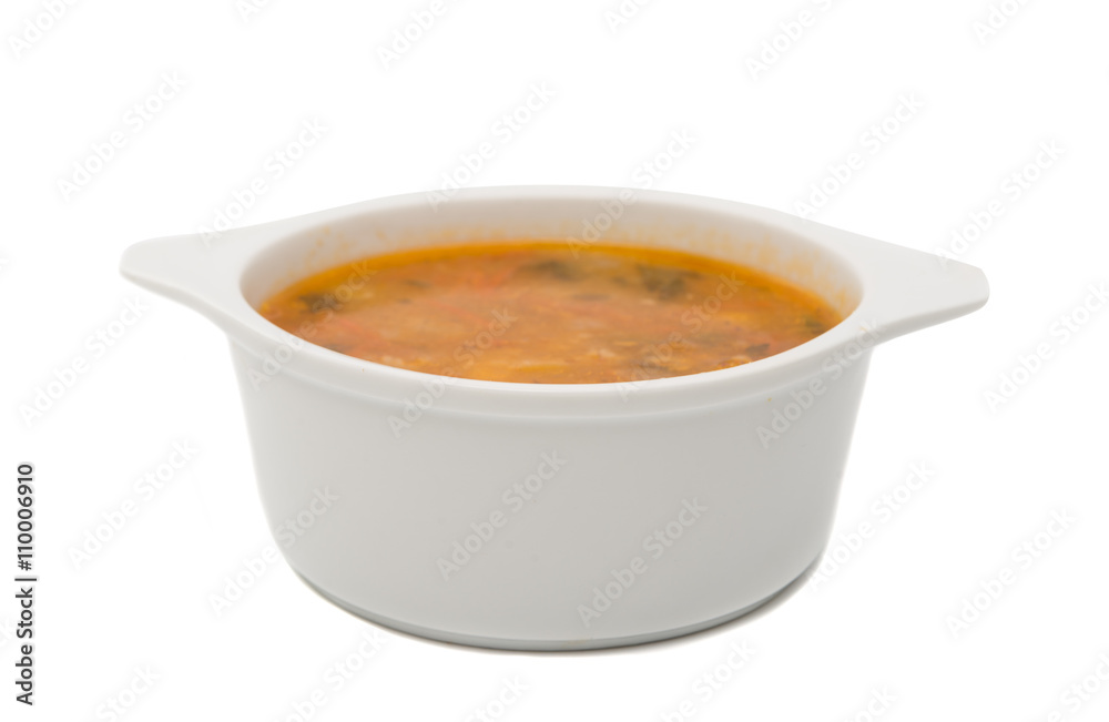 soup isolated on white soup isolated on white