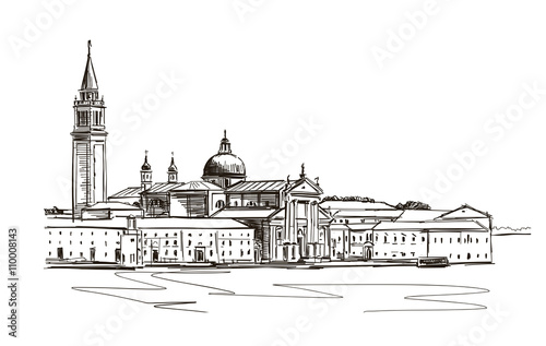 View from the Bridge of Sighs on San Giorgio Maggiore, Venice.