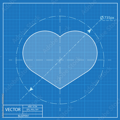 blueprint icon of heart