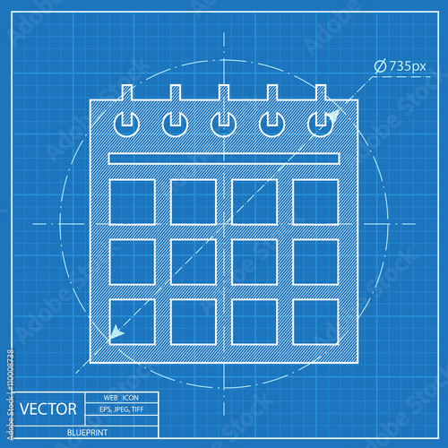 blueprint icon of calendar