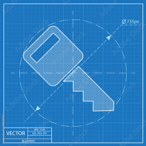 blueprint icon of key