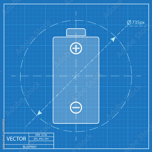 blueprint icon of battery