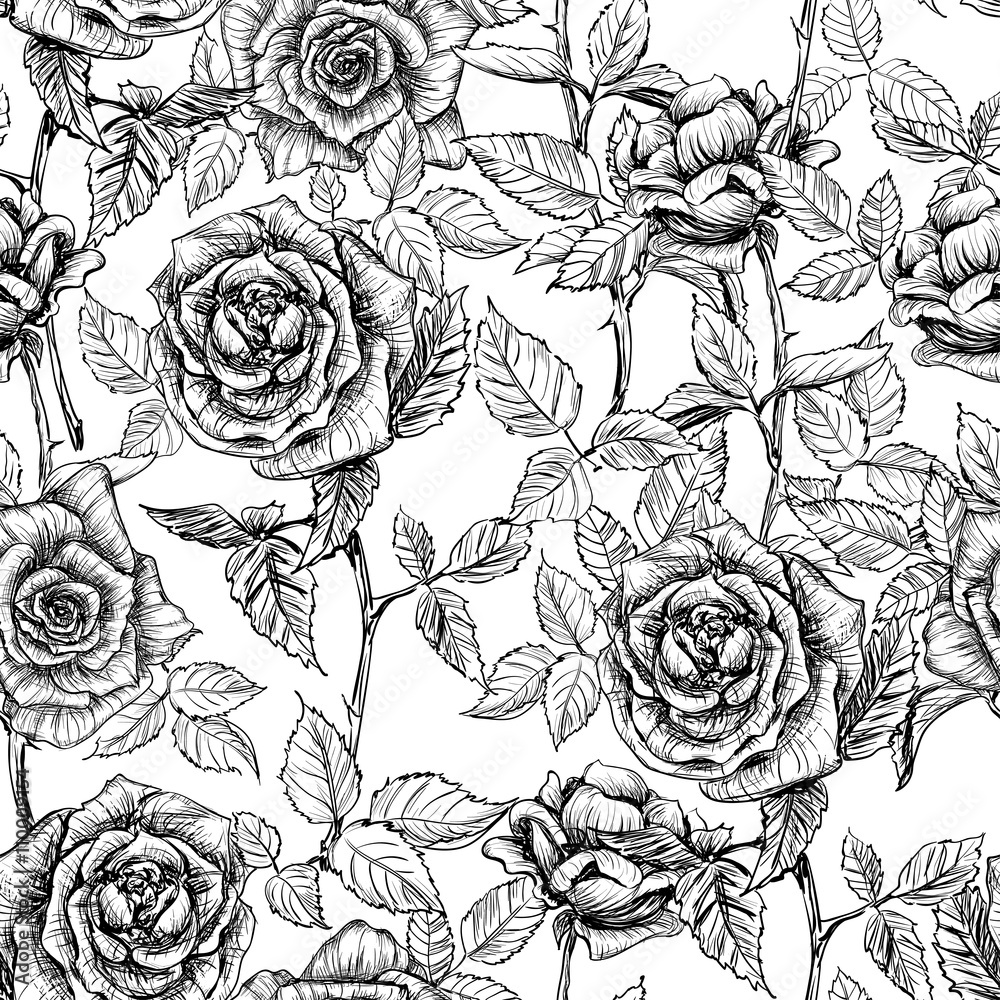 roses vintage pattern