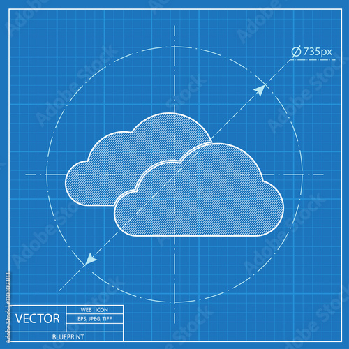 blueprint icon of clouds