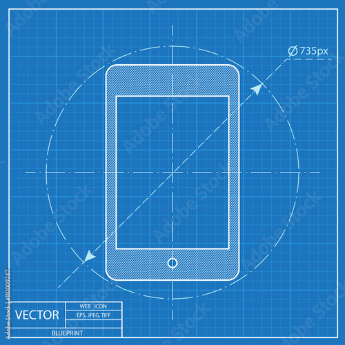 blueprint icon of tablet