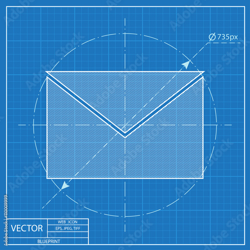 blueprint icon of mail