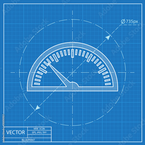 blueprint icon of gauge