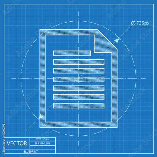 blueprint icon of document