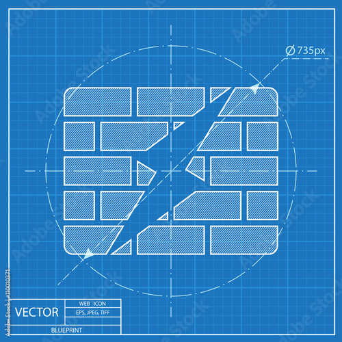 blueprint icon of firewall