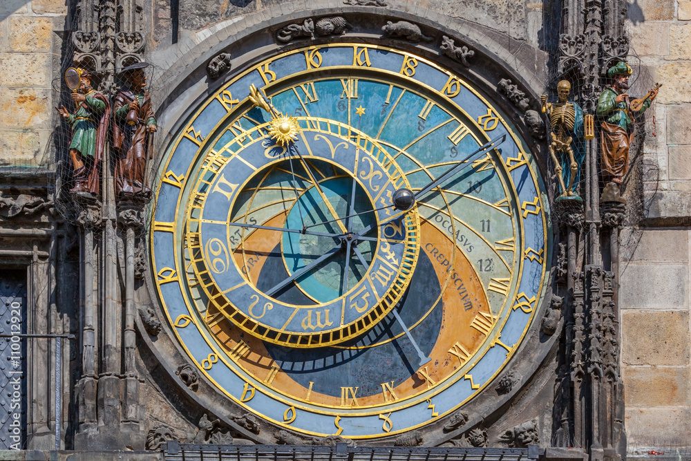 The Prague astronomical clock, or Prague orloj in Prague, Czech Republic