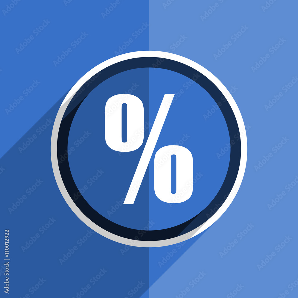blue flat design percent modern web icon blue flat design percent modern web icon