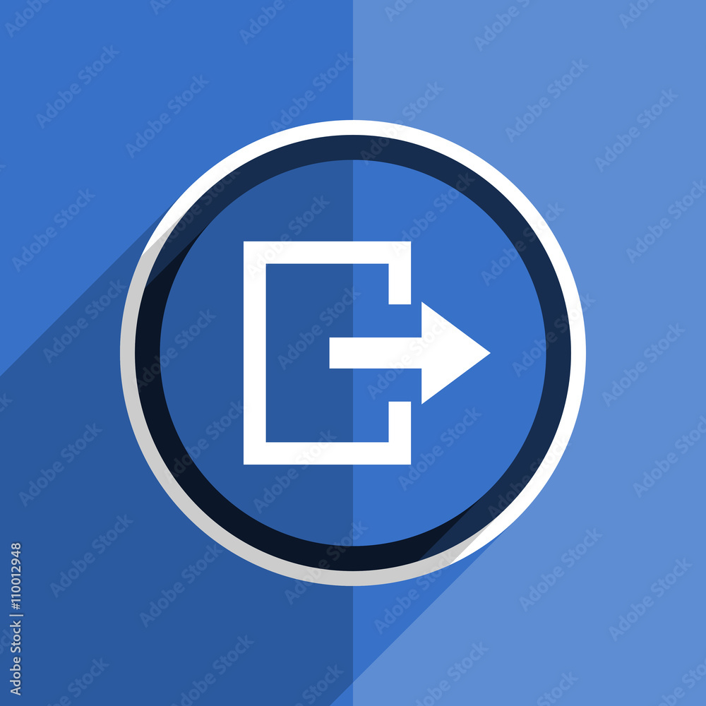 blue flat design exit modern web icon blue flat design exit modern web icon