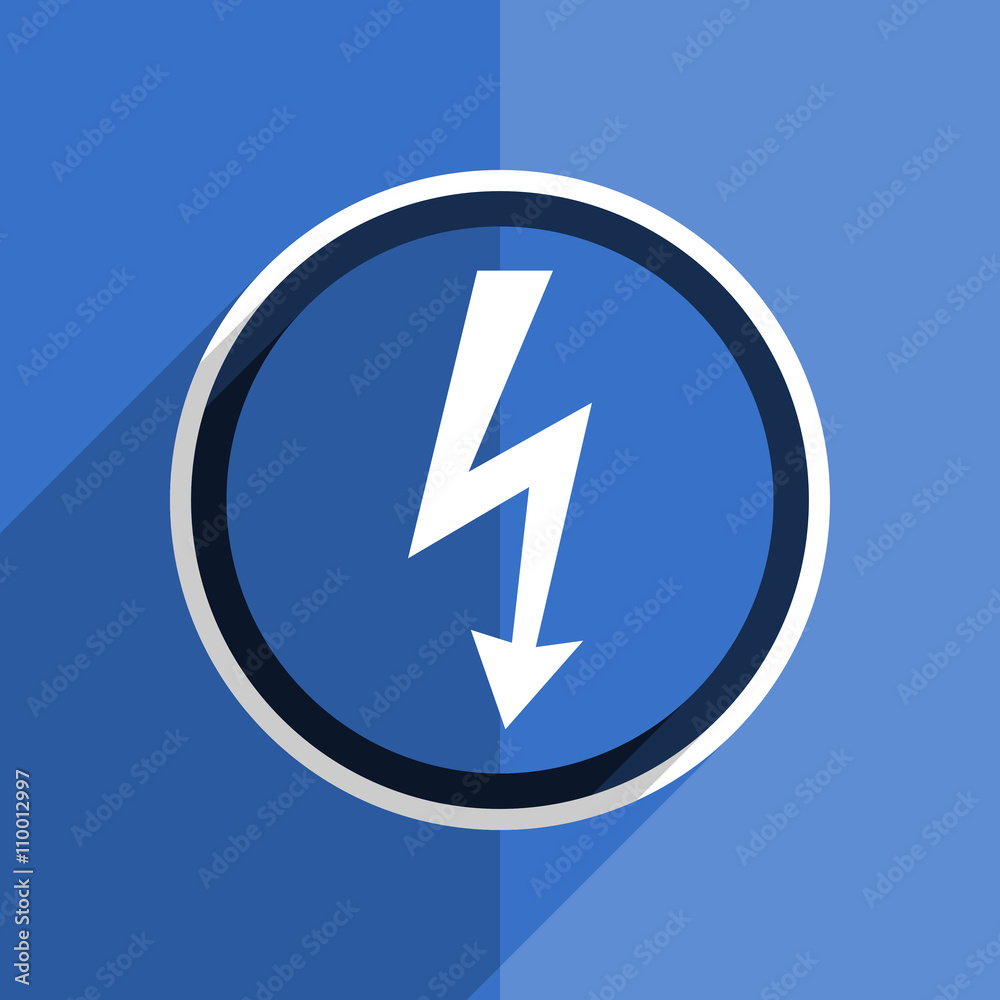 blue flat design bolt modern web icon blue flat design bolt modern web icon