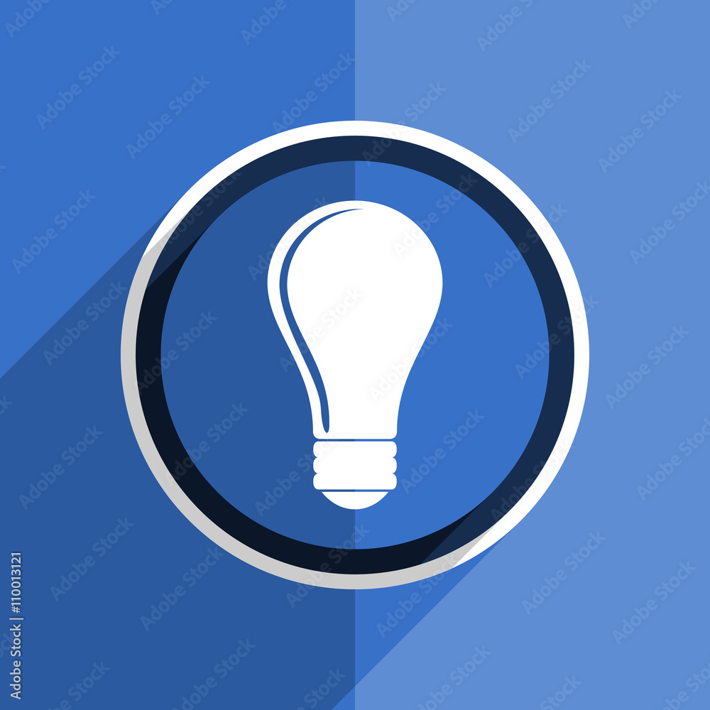 blue flat design bulb modern web icon blue flat design bulb modern web icon