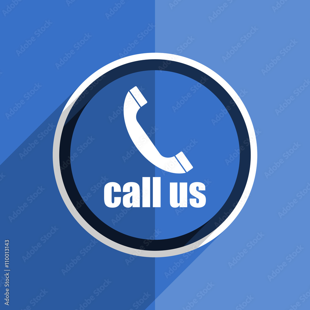 blue flat design call us modern web icon blue flat design call us modern web icon