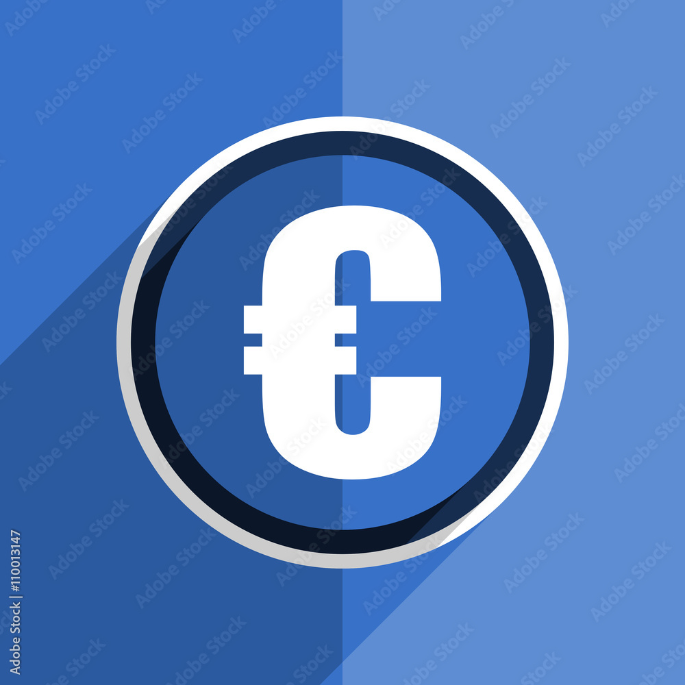 blue flat design euro modern web icon blue flat design euro modern web icon