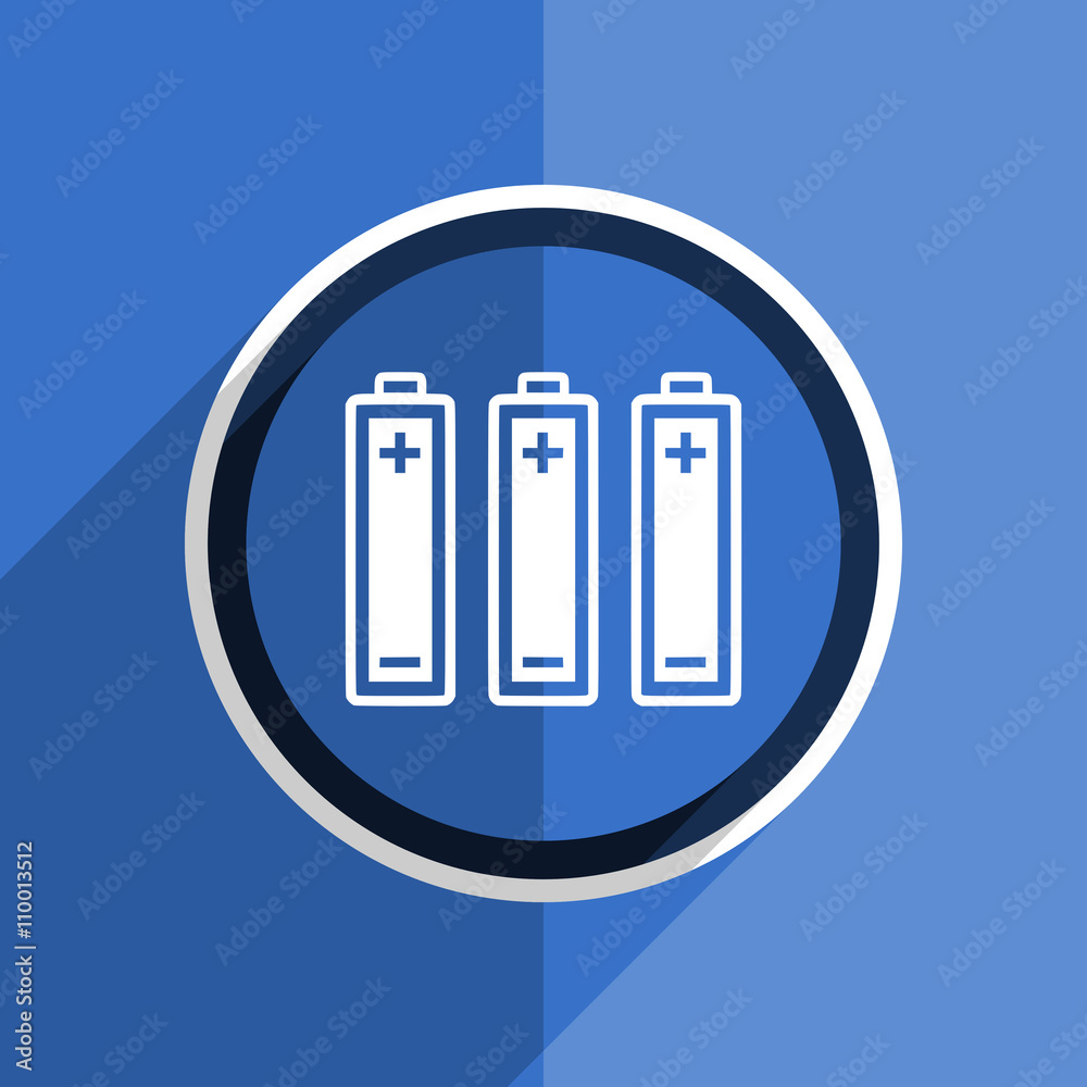 blue flat design battery modern web icon blue flat design battery modern web icon