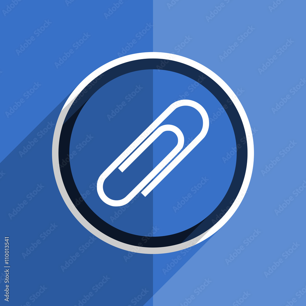 blue flat design paperclip modern web icon blue flat design paperclip modern web icon