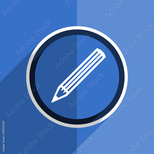 Free Download blue flat design pencil modern web icon - GFXLoad