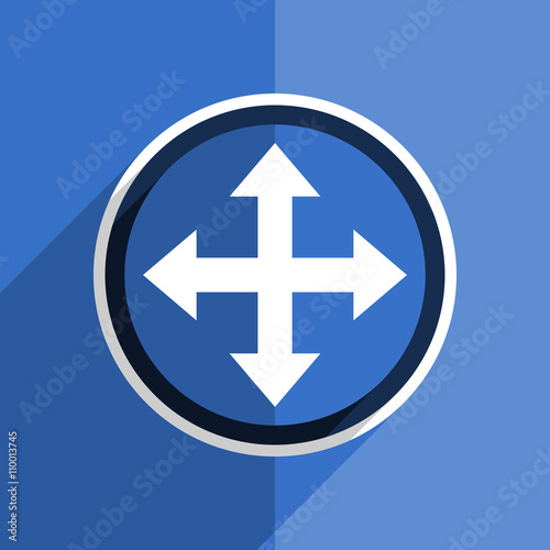 blue flat design arrow modern web icon