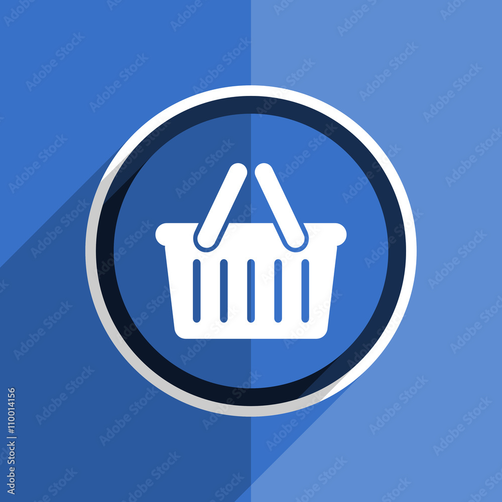 blue flat design cart modern web icon blue flat design cart modern web icon