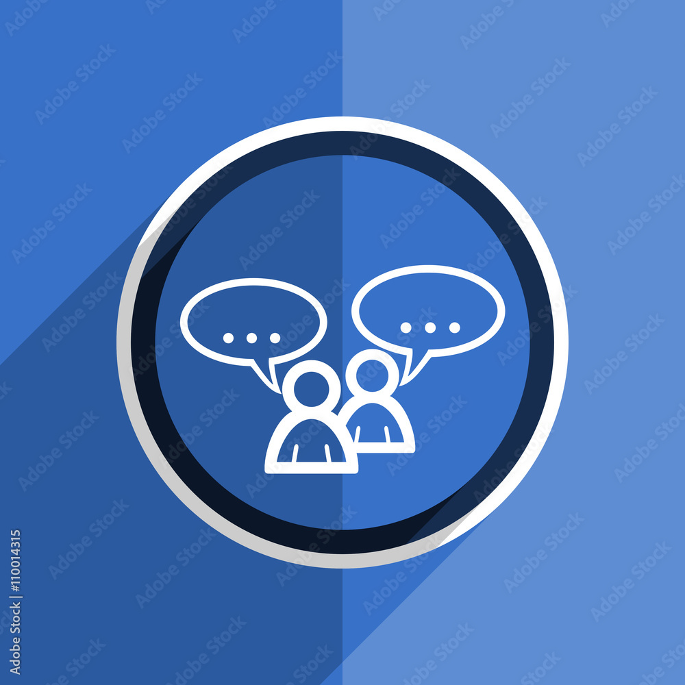 blue flat design forum modern web icon blue flat design forum modern web icon