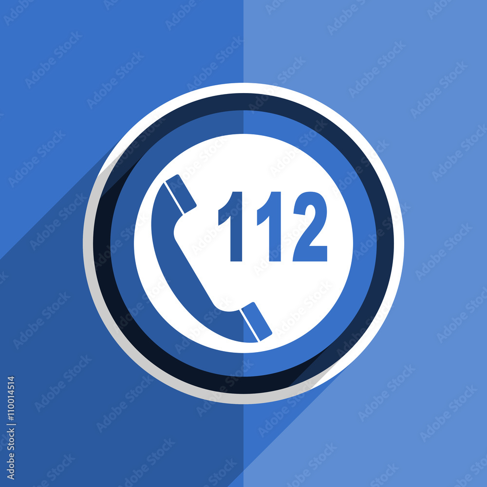 blue flat design emergency call modern web icon blue flat design emergency call modern web icon