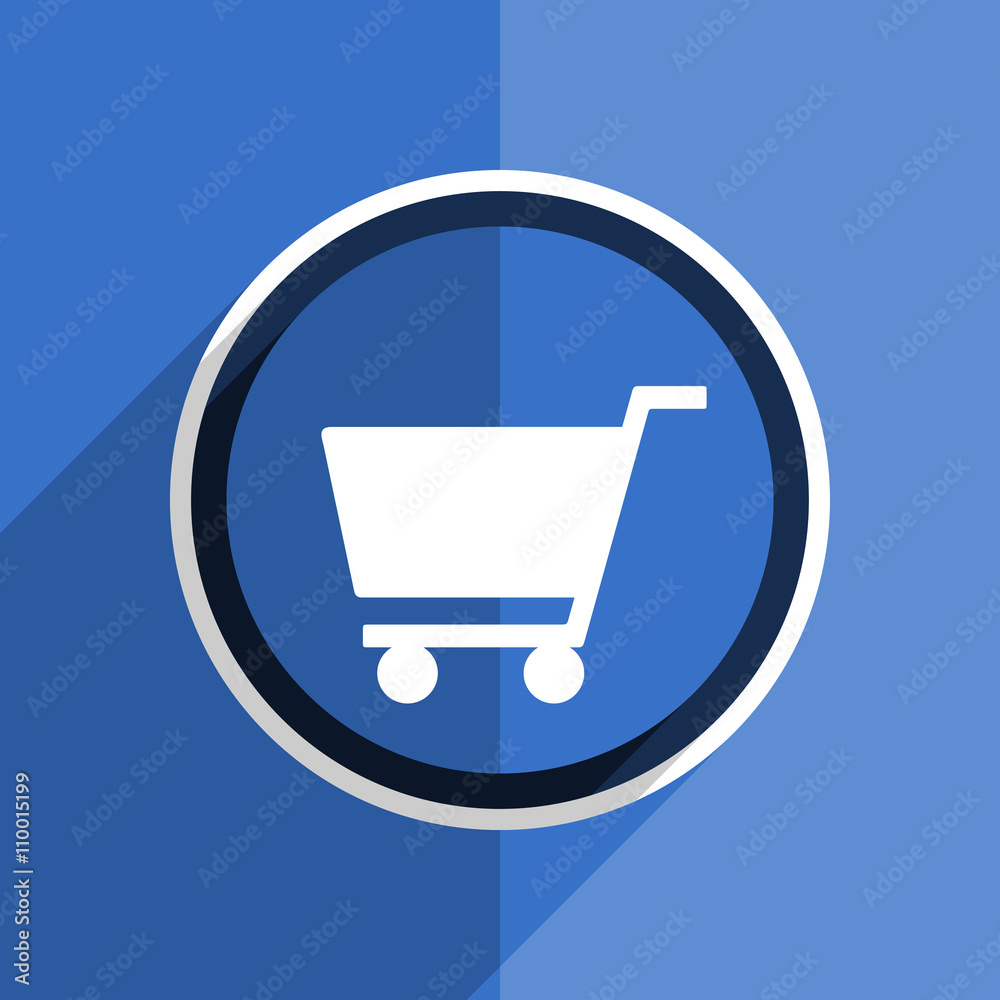 blue flat design cart modern web icon blue flat design cart modern web icon