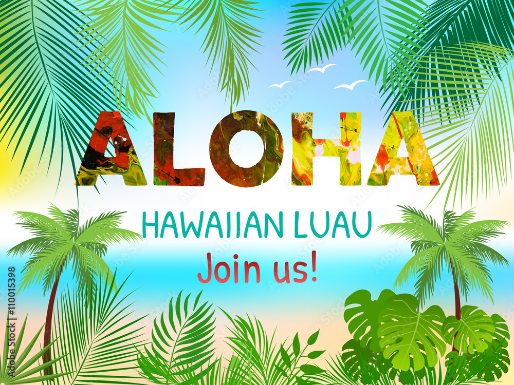 Photo & Art Print Aloha, Hawaiian Party Template Invitation, Artlu photo-art-print-aloha-hawaiian-party-template-invitation-artlu