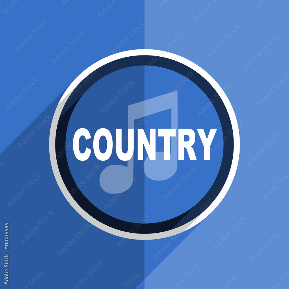 blue flat design music country modern web icon blue flat design music country modern web icon
