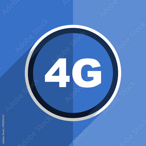 blue flat design 4g modern web icon © Alex White