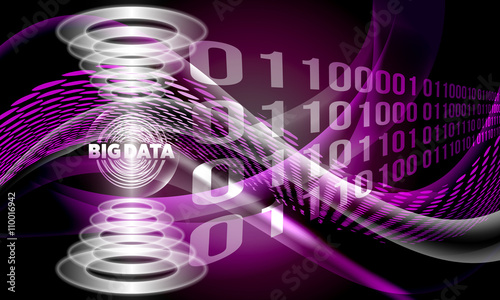 Vector abstract background with lines and waves and big data ico