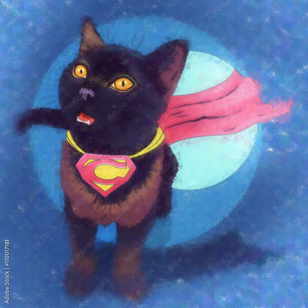 Fototapeta Cats superheroes. Superman