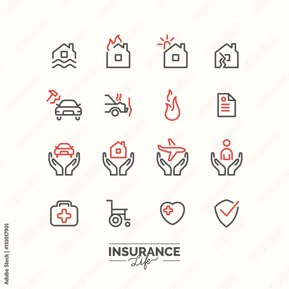 Life insurance icons. Life insurance icons.