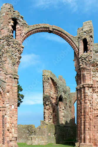 Close-up view of part of the ruins of Lindisfarne Priory photo