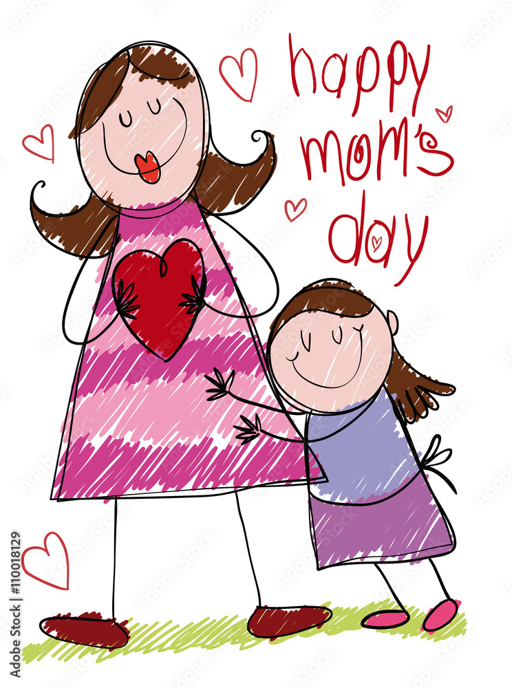 Mother Daughter Hug Vector Graphic by sevvectors · Creative Fabrica