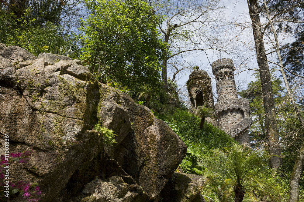 View of the Moors Castle from Palacio da Pena in Sintra, near Lisbon in Portugal