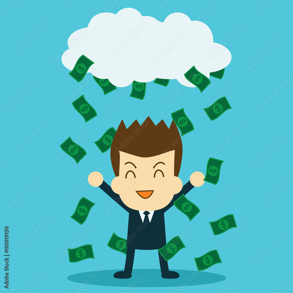 happy businessman with passive income happy businessman with passive income