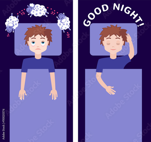 Sleep and insomnia concept.