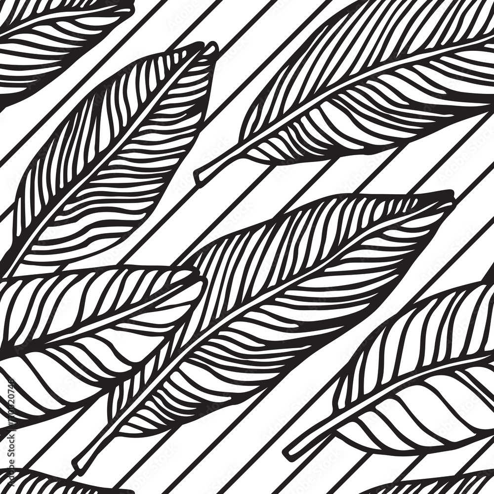 Obraz premium Simple seamless tropical jungle floral pattern background 