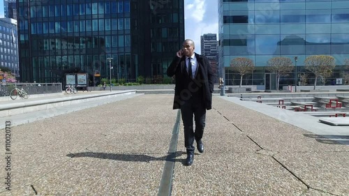 Black businessman in La Defense district, Paris, France