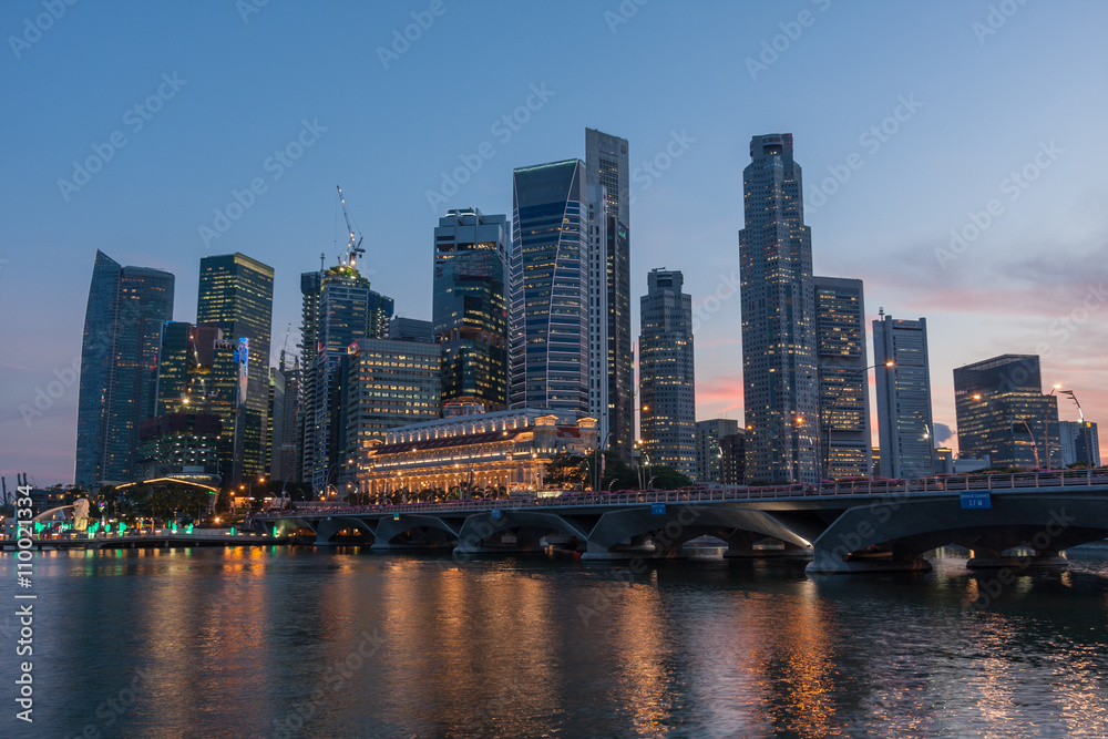 View of the Singapore by night - Landscape