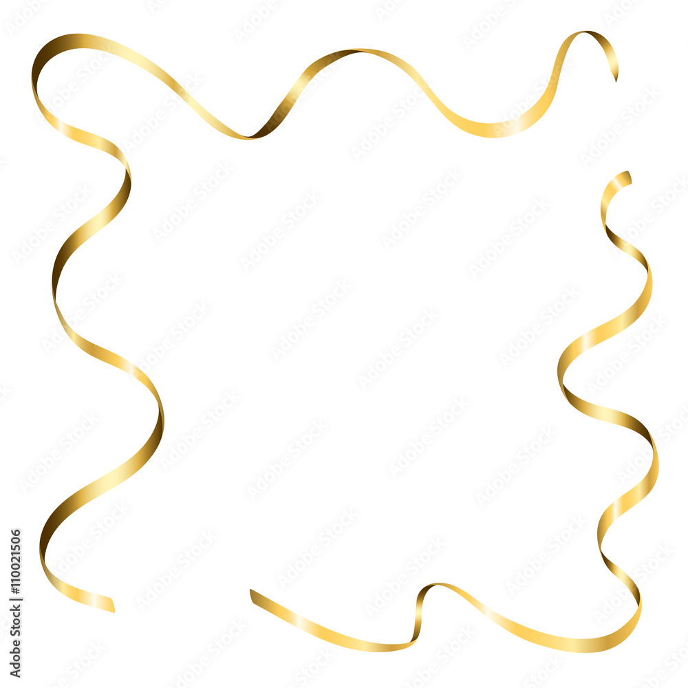 Gold satin ribbons set. Golden bow blank. Design decoration element, isolated on white background. Vintage retro elegance style for greeting, gift, christmas card, present, frame. Vector illustration. Gold satin ribbons set. Golden bow blank. Design decoration element, isolated on white background. Vintage retro elegance style for greeting, gift, christmas card, present, frame. Vector illustration.