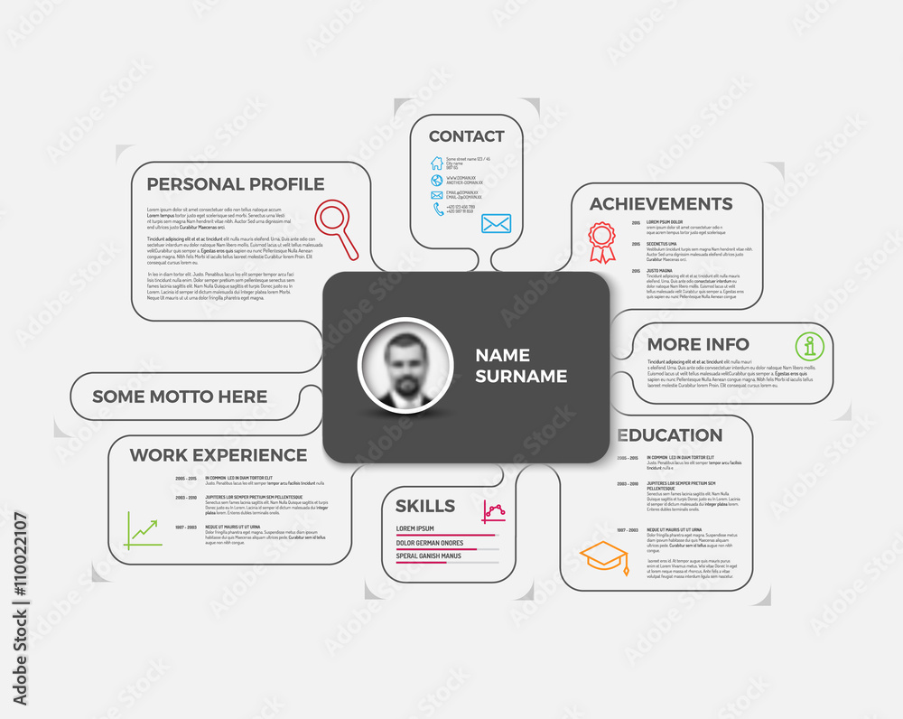 Vector original creative cv / resume template Stock Vector | Adobe Stock