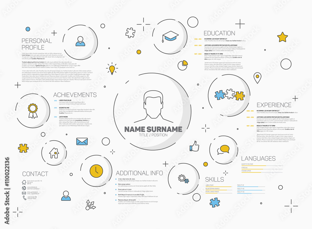 Vector original creative cv / resume template Stock Vector | Adobe Stock
